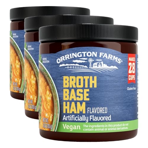 Orrington Farms Flavored Broth Base and Seasoning, Vegan Ham, 6 Ounce (Pack of 3)