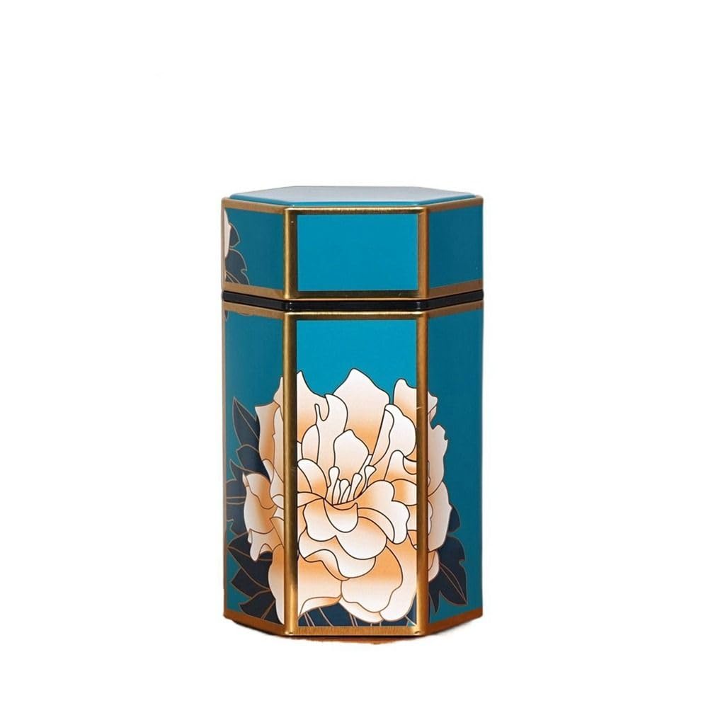 Metal Tinplate Empty Tins,Chinese Style Tea Tin, Vintage Metal Container for Tea Sugar Coffee(L-F)