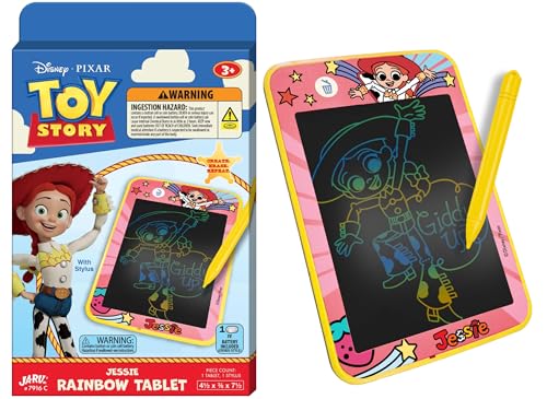 JA-RU Toy Story Rainbow Drawing Tablet Colorful Draw Pad. Car Trip Toys Mess-Free Small Kids Write Board | Woody, Buzz Lightyear, & Jessie Travel Entertainment. 7916