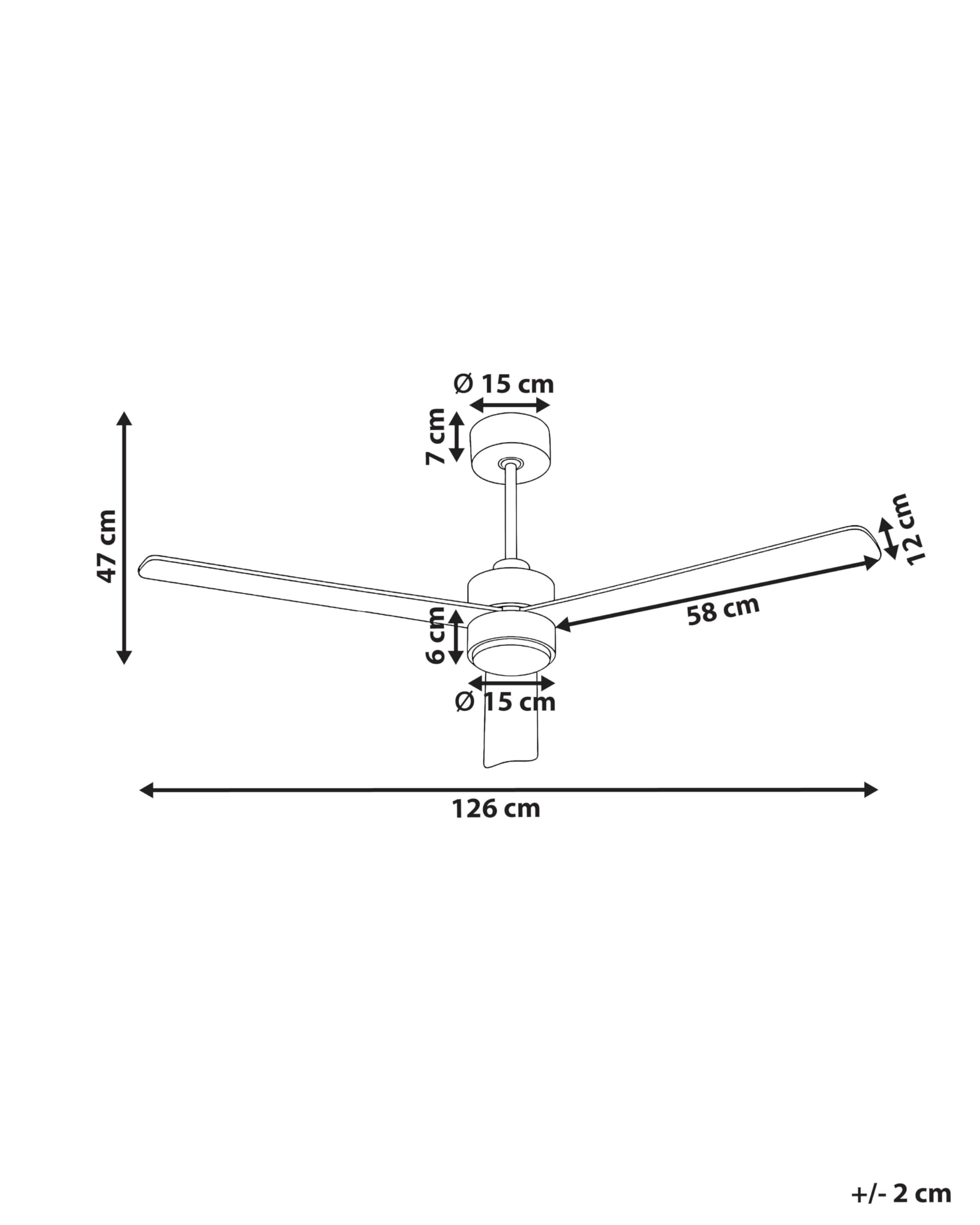 Beliani Ventilador de techo moderno con mando a distancia iluminación LED material sintético marrón Jeremy