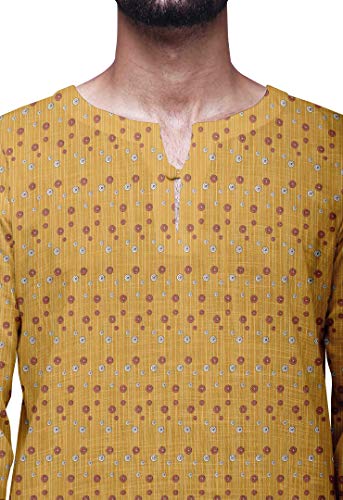 Atasi Printed Cotton Long Sleeve Shirt Casual Short Kurta for Men Summer Wear4