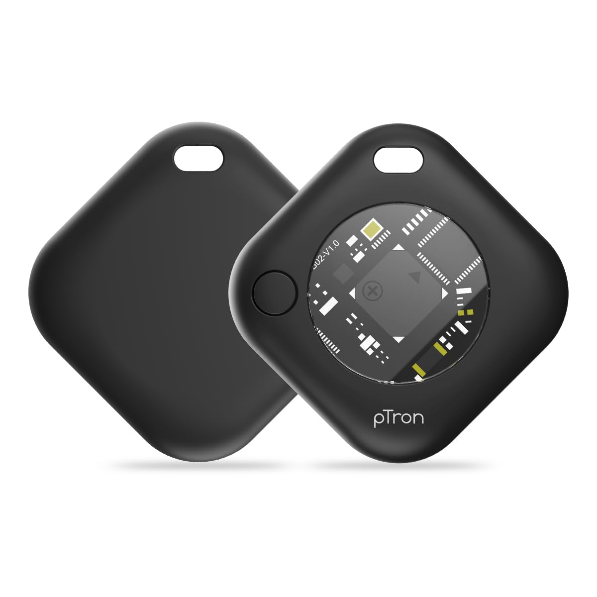 pTron TagNet X1 for iPhone/iOS Users, Works with Apple Find My Network Tracker, MFi, Anti-Lost & Loud 80dB Buzzer Alert, No SIM Needed, Item Finder for Keys, Wallets, Bags, 1-Year Battery (Black)