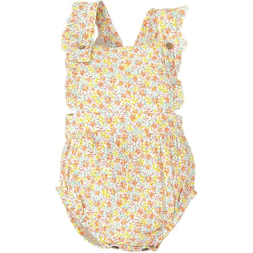 Pelele niña mariposa marca BABIDU de verano con diseño floral y tirantes