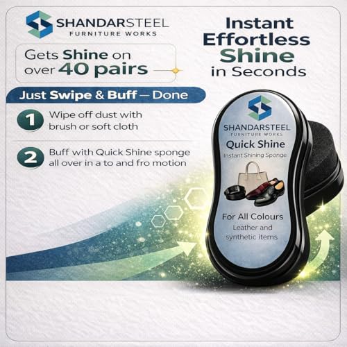 Image of SHANDAR SF Shoe Shiner Instant Leather Shoe Polish & Shoe Care Kit for All Colors - Portable Shoe Cleaner Sponge for Synthetic & Shoes, Boots, Bags
