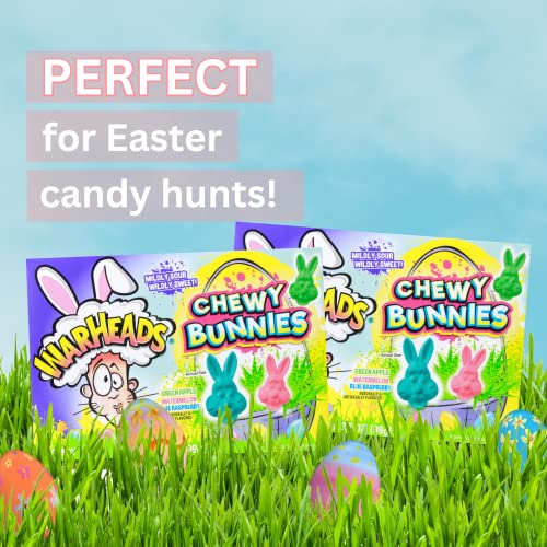 Chewy Bunnies Warhead Theatre Box, Assorted Sour Easter Candy Basket Filler Treats, 3 Pack, 3.5 Ounces #TOP4