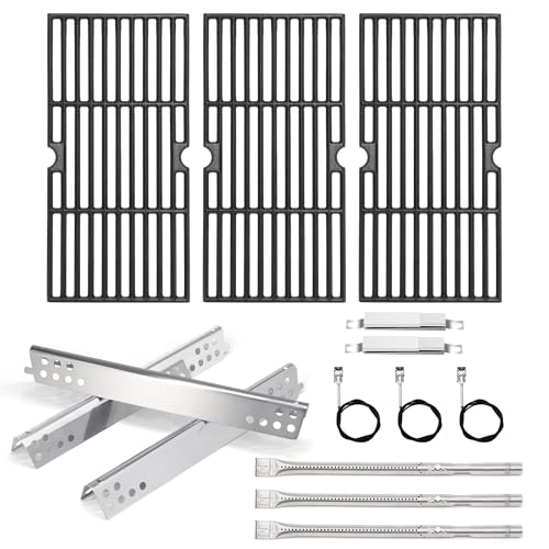 Image of Grill Replacement Parts for Charbroil Advantage 3 Burner 463343015, 463370015, 463335115, Cast Iron Grill Grates, Heat Plates Tents, Burners and Igniters for Char-Broil 463343015