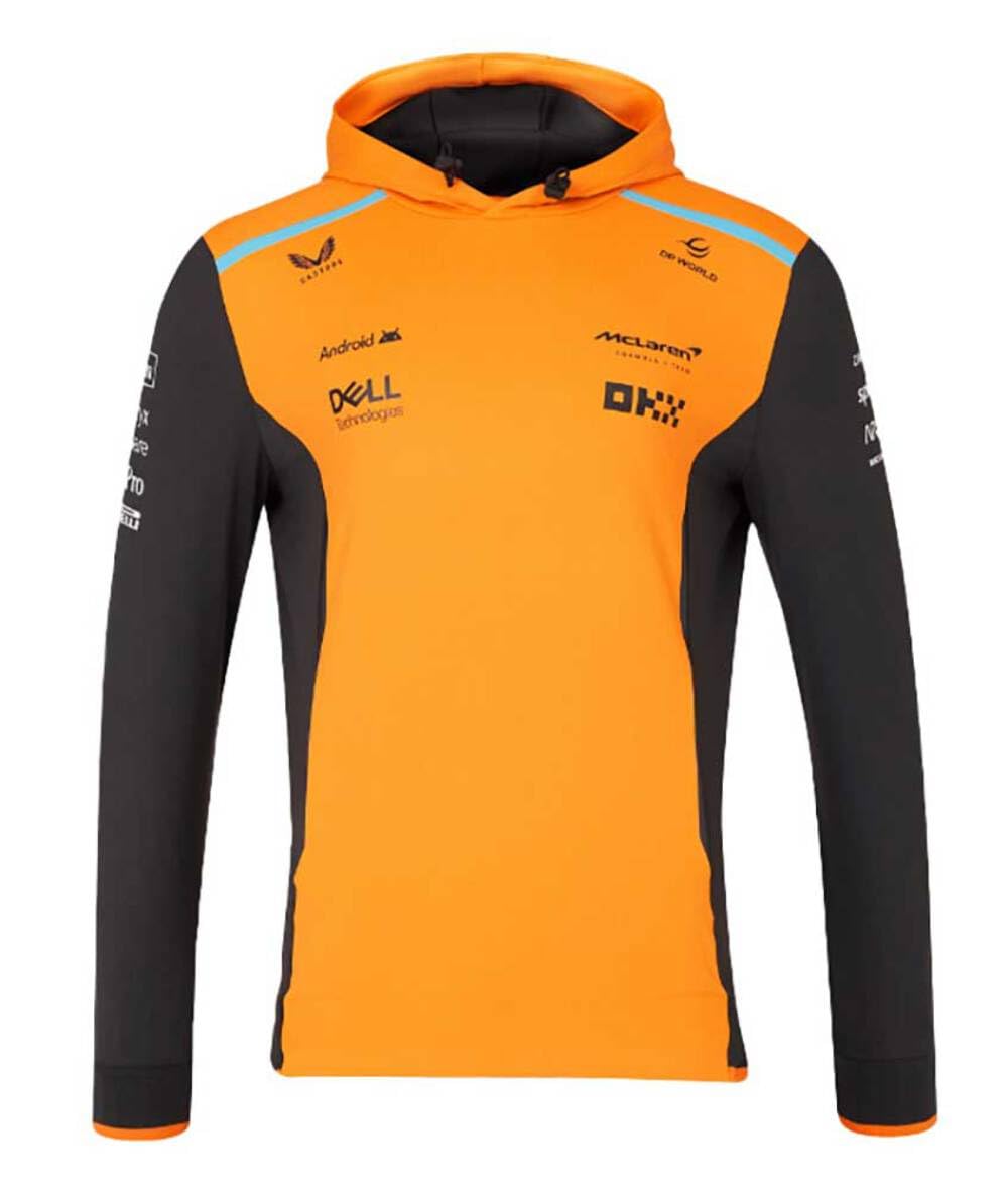 McLaren Formula One Team - Official 2024 Formula 1 Merchandise - Replica Team Hooded Sweatshirt Pullover Hoody - Papaya Orange/Phantom Grey - Unisex (UK, Alpha, L, Regular, Regular, Papaya Orange)