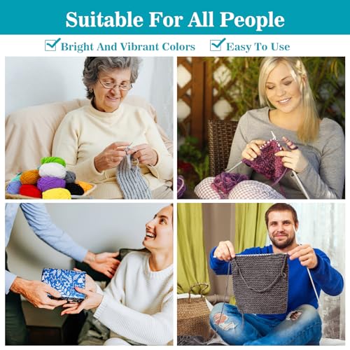 Image of MAQIHAN 15x20g Acrylic Yarn for Crocheting - Soft Knitting Yarn for Crafts | Multicolor Bulk Yarn Skeins for Handicraft, Ideal for Crochet & Knitting Beginners, Adults, Handmade Crafts Essentials