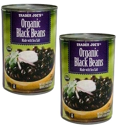 Trader Joe's Organic Black Beans NET WT 15.5 OZ (439g) - 2-PACK