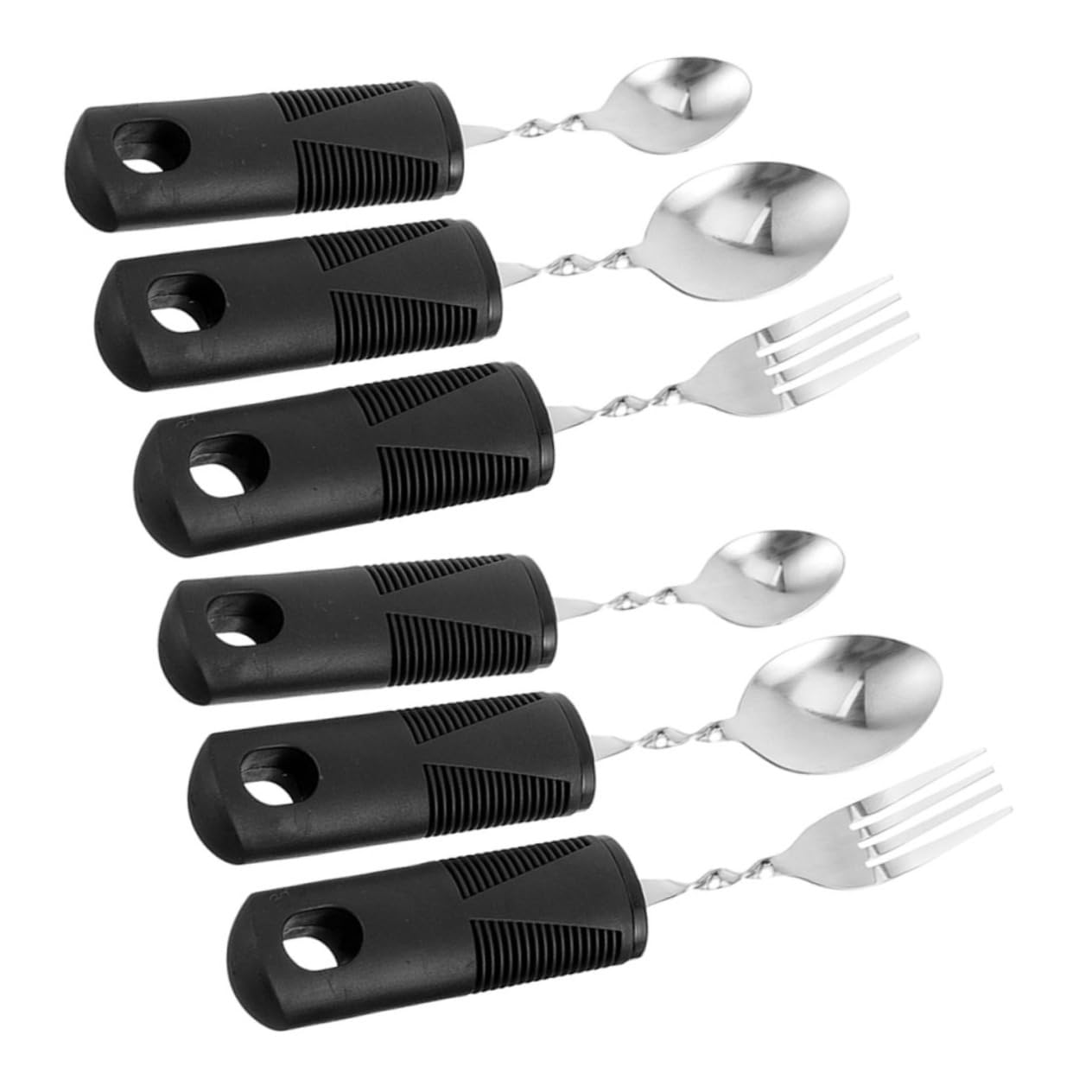 SOLUSTRE Cutlery for Elderly 2 Sets of Portable Utensils Elderly Tableware Weighted Design for Easy Eating