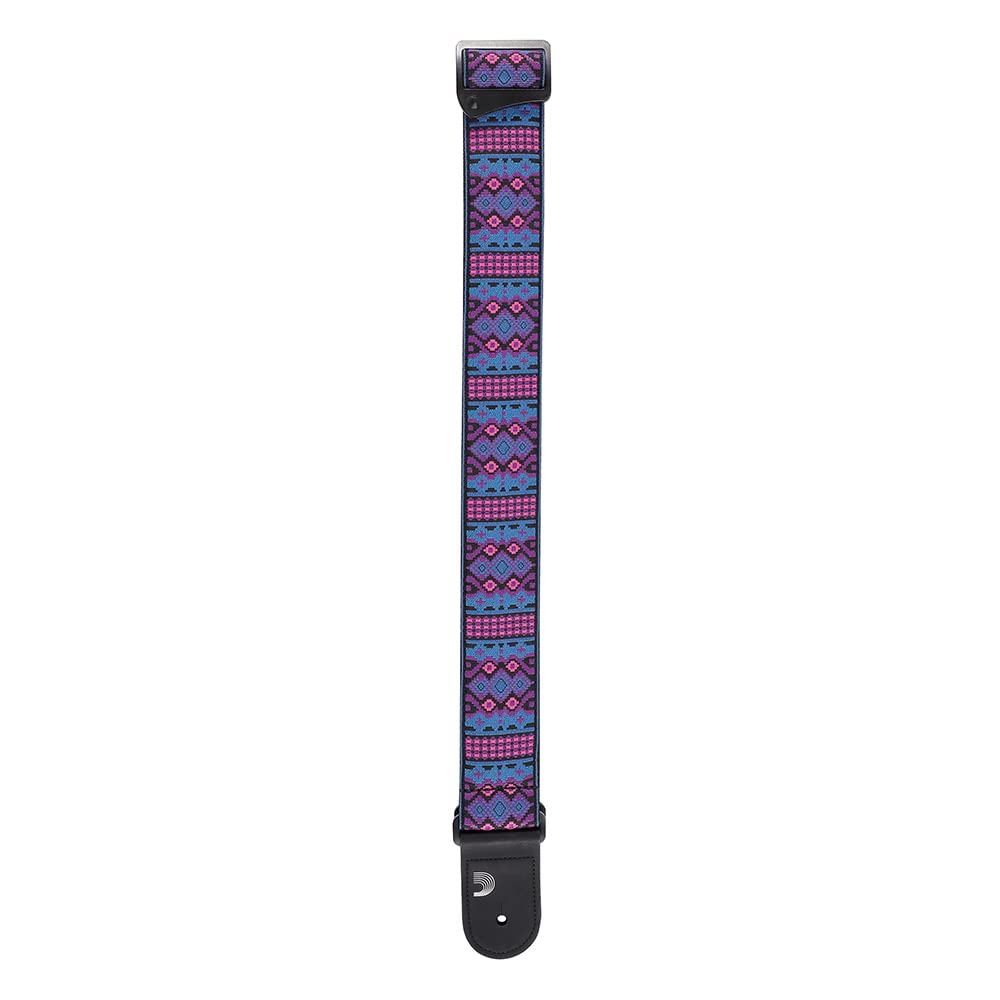 D'Addario Accessories Guitar Strap - Eco-Comfort Outrun Woven Guitar Strap - Made from Recycled Materials - Aztec