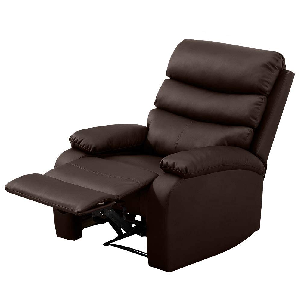 Gridinlux | Sillón Masaje Relax Extra acolchado Marrón Wengué | Reclinable | Función Calor Lumbar | 5 Modos | 8 Motores | Mando de Control | 4 zonas de masaje | Polipiel