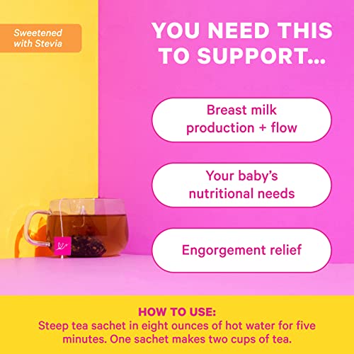 Pink Stork Lactation Support Tea: Organic Smooth Vanilla Nursing Tea For Breast Milk Supply, Fenugreek, Fennel & Marshmallow Root, Breastfeeding Essentials, Postpartum Essentials, Women-Owned, 30 Cups #TOP2