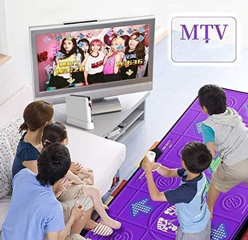 Tanzmatte, doppelte somatosensorische 3D-Spielekonsole, rutschfeste Decke TV-Computer für Zwei Zwecke, mit beleuchteter Tastaturelektronik Jungen,
