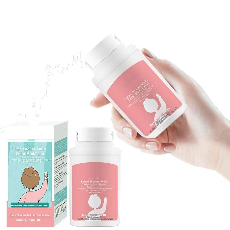 Azonee Small Roller Wall Patching Brush, Paint Quick Dry, Small Wall Repair Paste Roller Portable Handheld Wall Paint Brush Tool for Concrete Plaster Dry Wall (100ml)