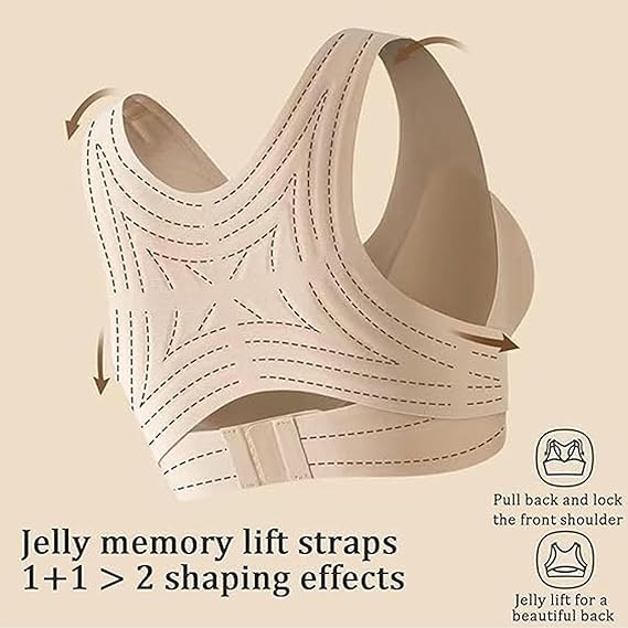 Respectivelk Seamless Breathable Shaping Corrective Support Bra, Front Closure Gather to Prevent Sagging3
