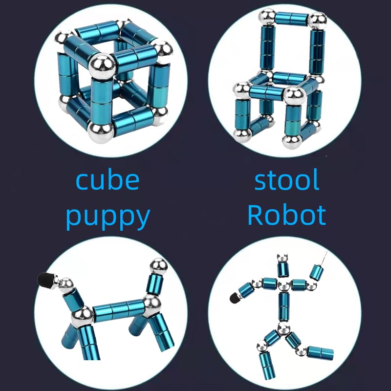 Meweo Magnetic Fidget Pen Magnetic pen Gifts Fidget Pen Toys for Teenage Girls Boys Adults?Toy Pen Decompression Toy Magnet Pen, Versatile Deformable Fidget Writing Pen (big blue)