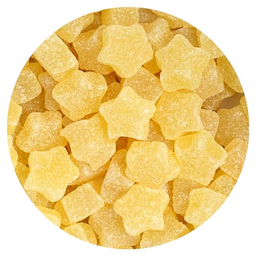 Yellow Sugared Jelly Stars, 1lb Bulk Bag, Firm Jelly Candy