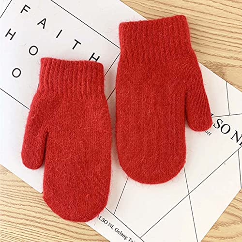 Adult Kids Winter Warm Thick Knitted Mitten Cashmere Mitten3