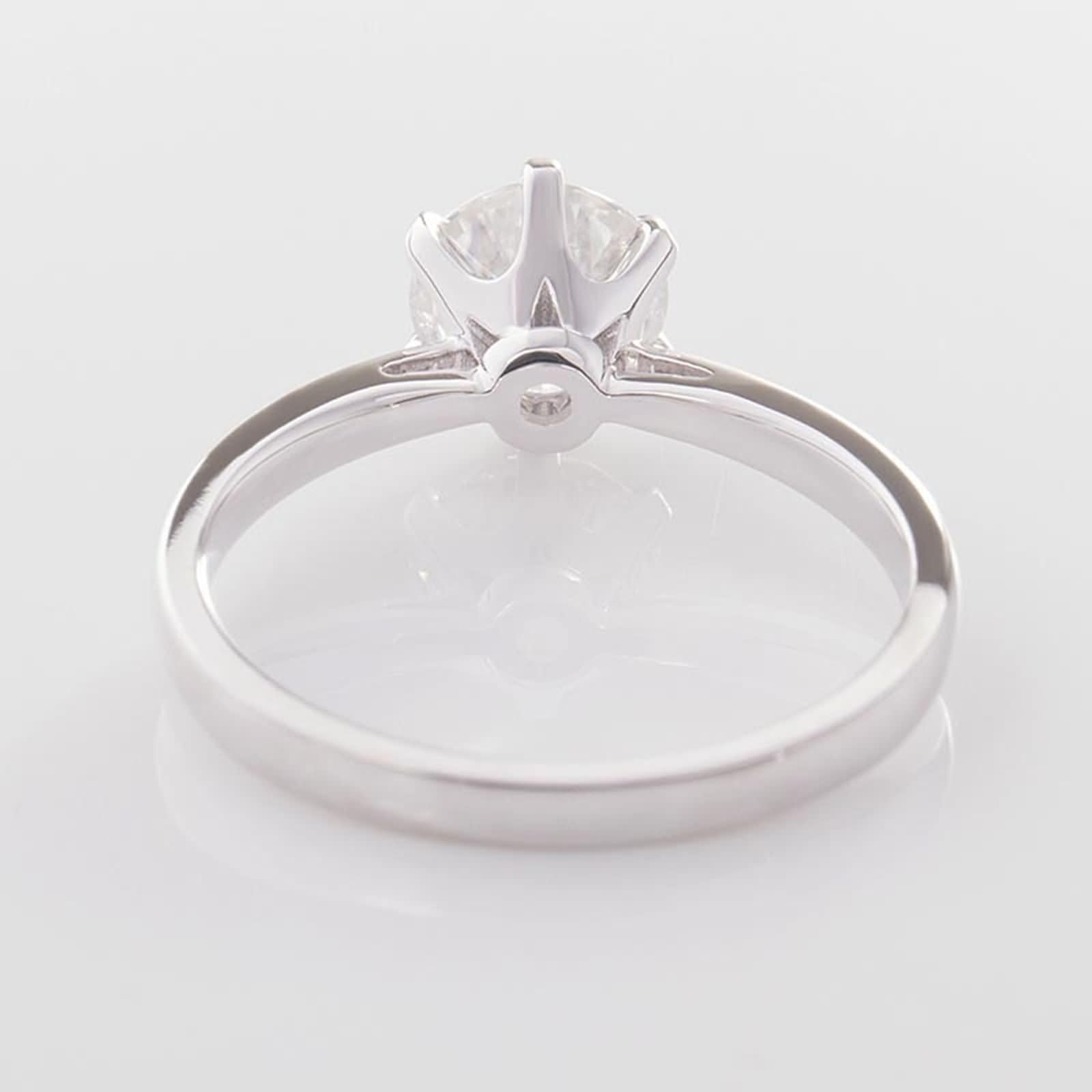 Wycian Spersonalizowany pierścionek 9K pierścionek z litego złota 9K Moissanite 6 ząbków samotny okrągły z 1Ct Moissanite rozmiar H 1/2 moda dla kobiet biżuteria walentynkowa