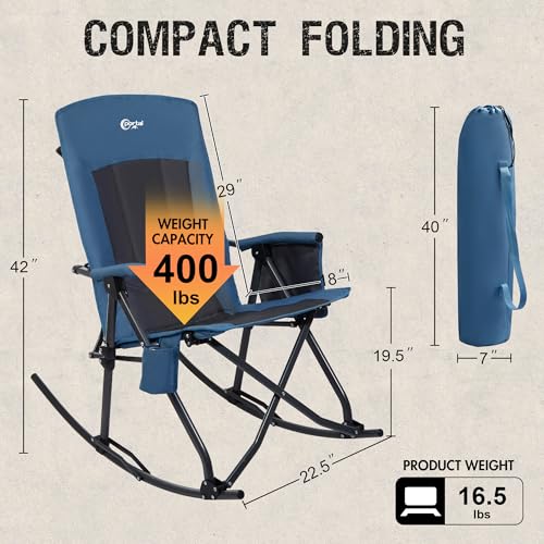 Portal PR-FC-368 Oversized Folding Rocking Camping Chair Portable Outdoor Rocker thumb #2