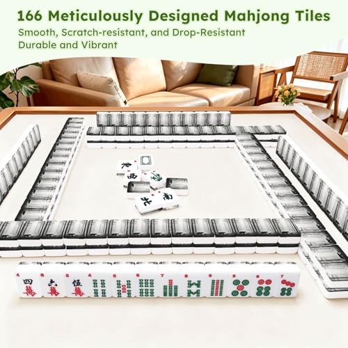 American Mahjong Set 166 fichas acrílico con bolsa miniatura 7