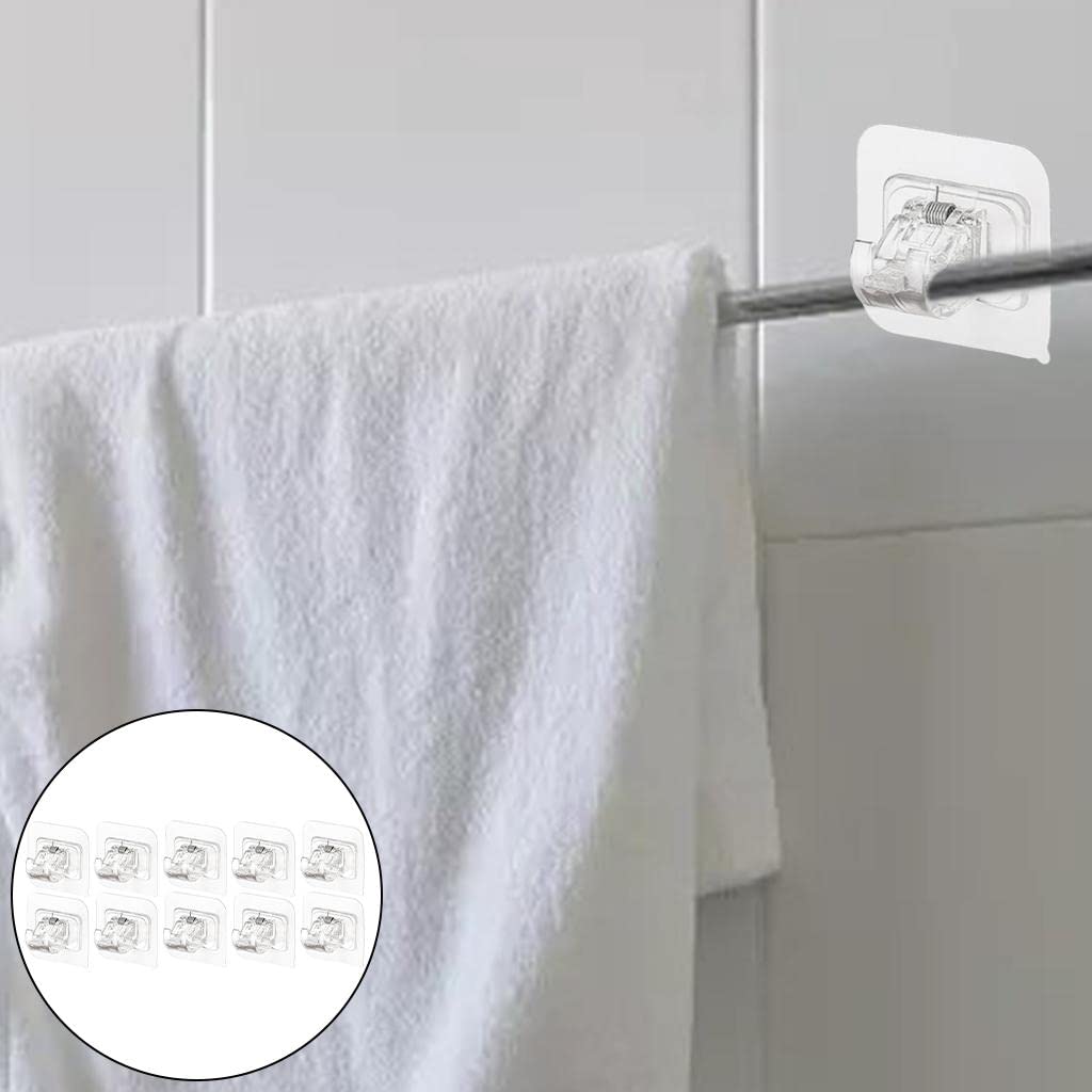 Lot de 5 supports de tringle à rideaux - Crochets muraux en ABS - Pour la maison - Transparent