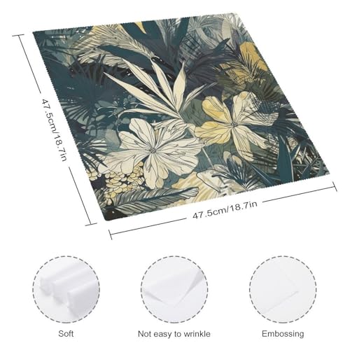 Servilletas de tela con flores amarillas y negras 4 unidades miniatura 2