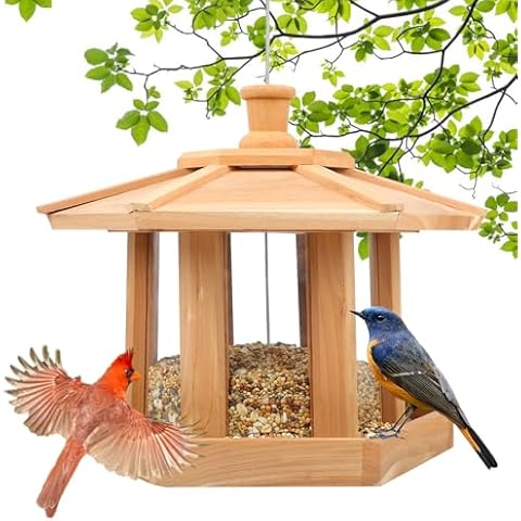 Ltwil Wooden Bird Feeder Cover