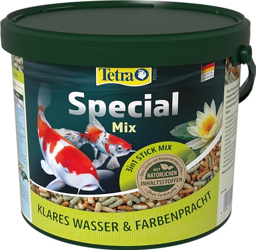 Tetra Pond Special Mix – Fischfutter Mischung für alle Teichfische bestehend aus DREI verschiedenen Sticks, für gesundes Wachstum und EIN gestärktes Immunsystem, 5 L Eimer