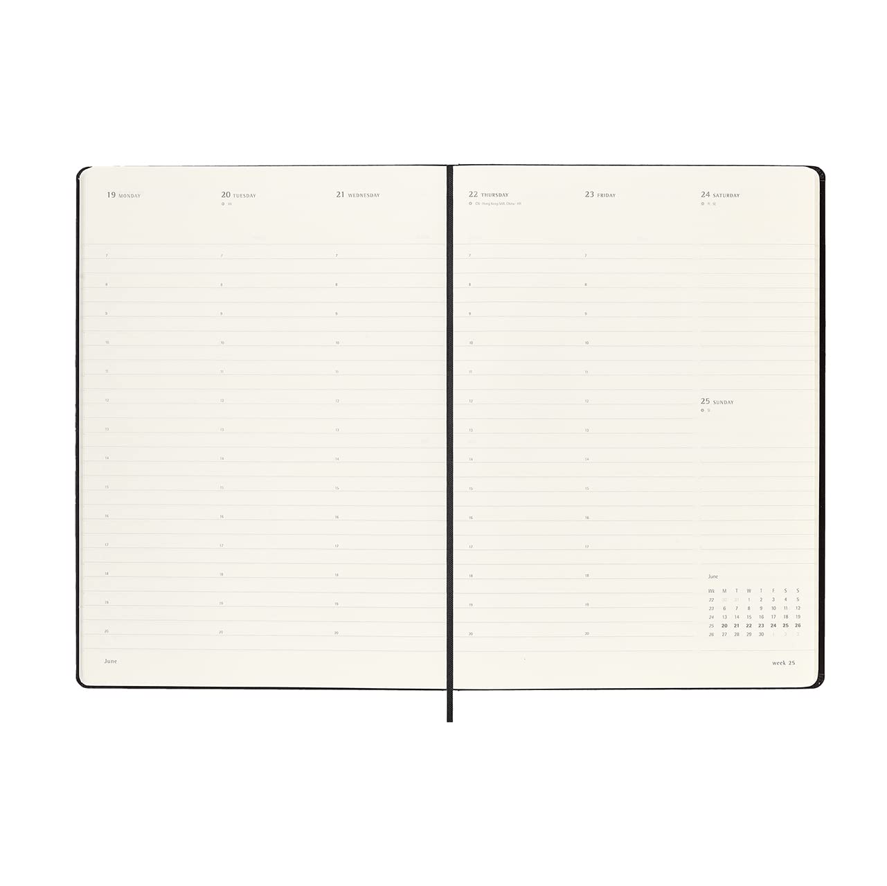 Moleskine Professioneller Wochenplaner 2023, 12-Monats-Wochenkalender mit Vertikalem Layout, Planer mit Stundenaufteilung, Hardcover, Format A4 21 x 29,7 cm, Farbe Schwarz