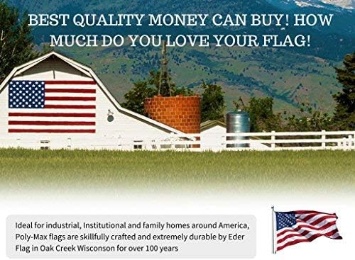 Eder Flag - Endura-Nylon with Vertical Stitching & Reinforced Corners - Proudly Made in The USA - Durable - Fade-Resistant - All Weather Durable Heavy Duty Open Weave (15 X 25)