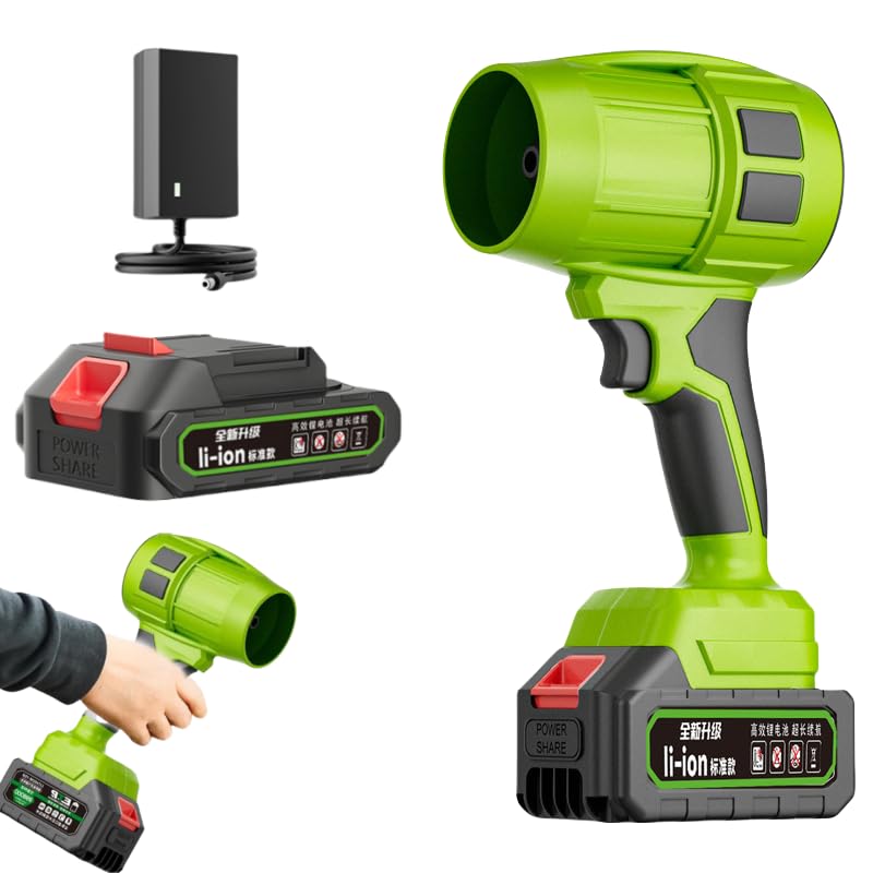 SEESE TURBOJET Pro – Souffleur Haute Puissance Multifonction Ekglobalshop Vert Aspirateur à Feuilles sans Fil, 180000 RPM, léger (600g), avec Batterie 21V 2600mAh, Vitesse réglable par Pression