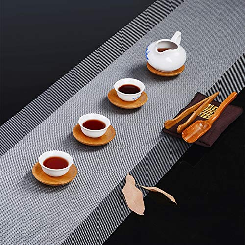 Chemin de table rectangulaire résistant huile et brûlures gris - 3
