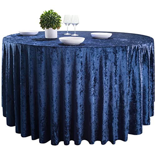 Rcz Décor Premium Velvet Royal Blue Tablecloth | Washable Fabric | Wrinkle Resistant | 90” | Perfect Table Overlay For Holidays, Weddings, Parties And More, (761) #TOP9