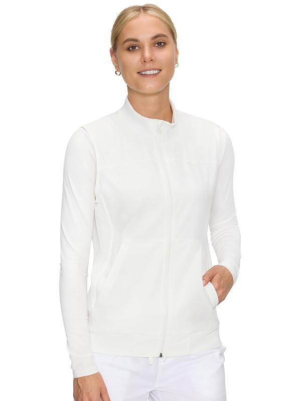 COZYFIT Scrubs Vest for Women, Nurse Vest for Healthcare, White, L by COZYFIT - Used condition - Image 15