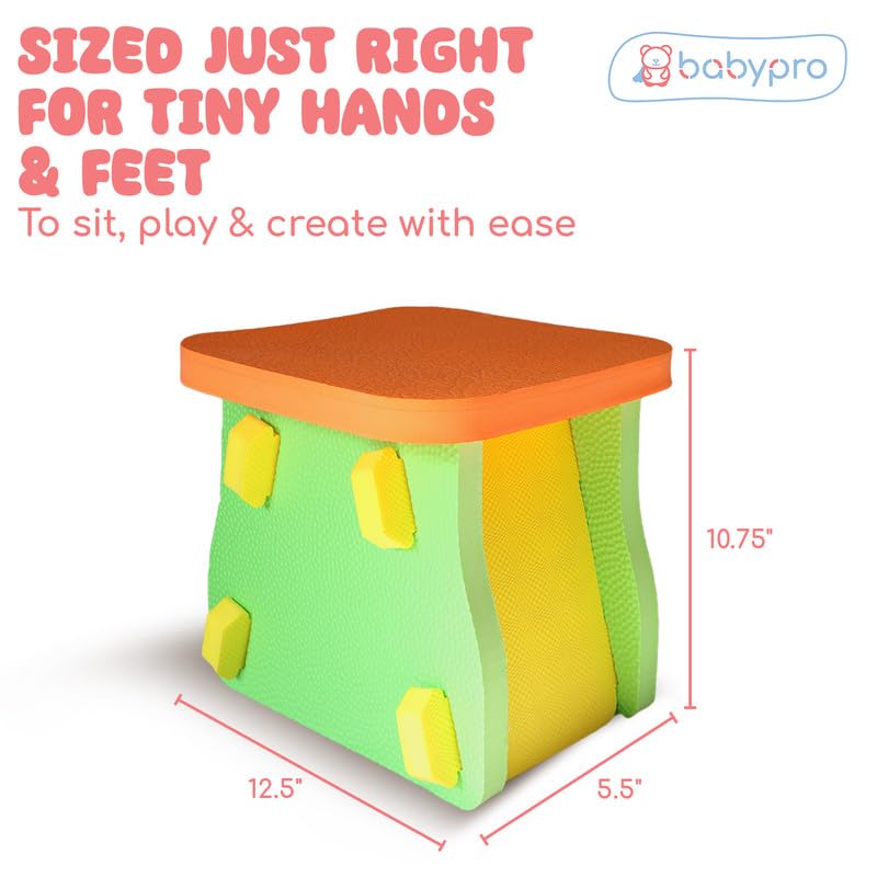 Image of Babypro Multifunctional Foam Stool, Play Chair, Work Station for Kids, Soft Non-Toxic Foam, Safe with Rounded Edges, Lightweight, Durable, Ideal for Home, Daycares & Preschools, Withstands Upto 95 kgs