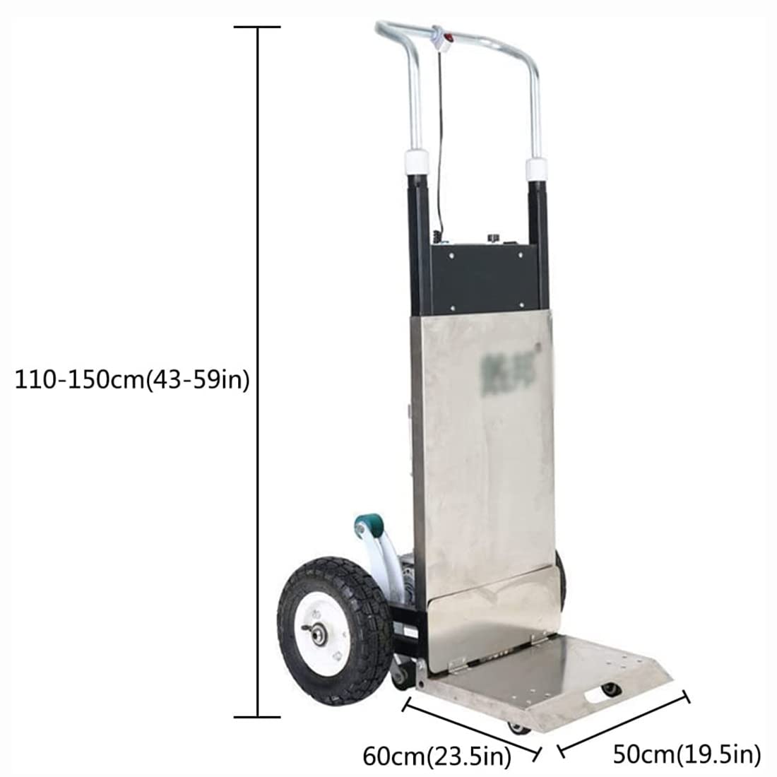 Sackkarre Treppensteiger Elektrisch 200 kg belastbar - elektrisch Arbeitssparender Handwagen, Wagen Mit 1100W Bürstenlosem Motor Und Herausnehmbarem