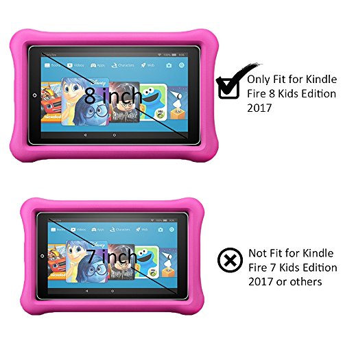 Orzero (2 Pack) Tempered Glass Screen Protector Compatible For Amazon Kindle Fire Hd 8 Kids Edition 2018, 2017, 9H Bubble-Free (Lifetime Replacement) #TOP4