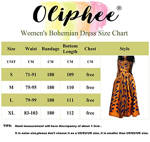 OLIPHEE Dames Afrikaanse jurken mouwloze maxi-jurk bloemenpatroon meerkleurige avondjurk elegante cocktailjurk - Image 3