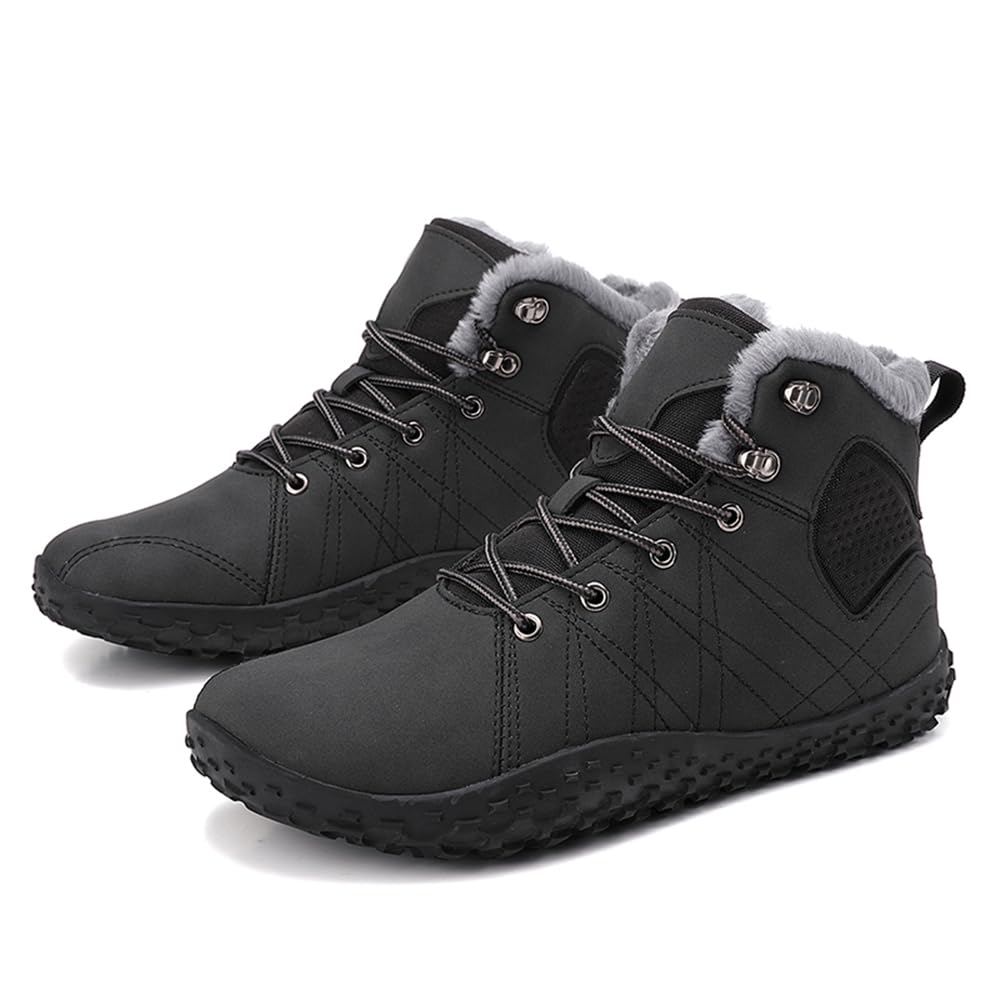 Męskie i damskie buty trekkingowe z ciepłą podszewką, buty zimowe, buty na boso, uniseks, szerokie palce, antypoślizgowe, buty outdoorowe, rozmiar 37-47