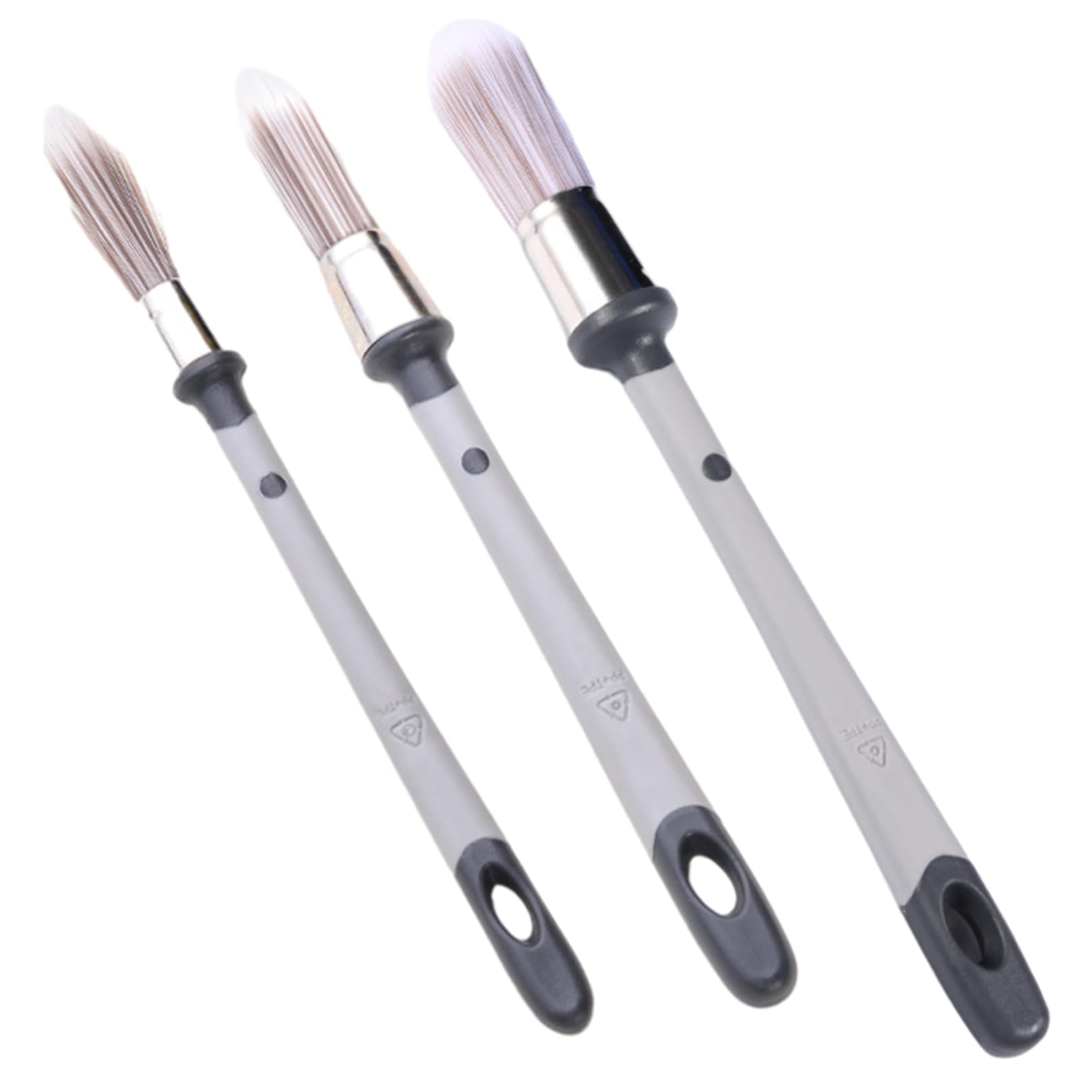 3Pcs Paint Brushes Decorating,Round Small Paint Brush for Wall Corner/Ceilings/Masonry Angled/Wallpaper of Painting,Painters Paintbrushes,Fine Trim Tools,Professional Furniture Turps Paintbrush Kit