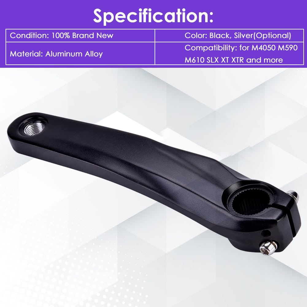 VBESTLIFE Ramię korby rowerowej, lewe ramię korby rowerowej, stop aluminium do korby 590 610 SLX XT XTR