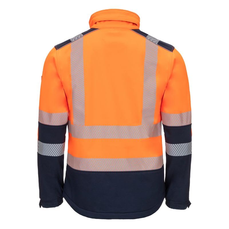 Nitras Kurtka softshellowa MOTION TEX VIZ 7172, pomarańczowa/granatowa, rozmiar XL