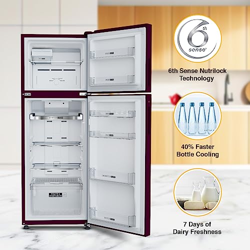 Image of Whirlpool 235L 2 Star IntelliFresh Convertible Inverter Frost-Free Double Door Refrigerator Appliance (IFPRO INV CNV 278 Wine Luxuria(2S)-TL)