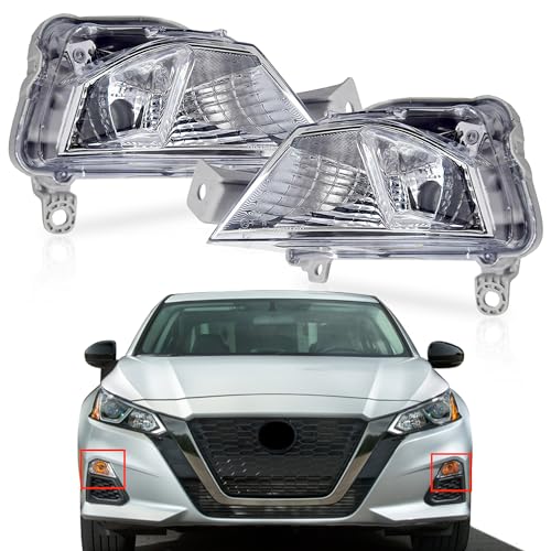UnayKolb Set Left & Right Turn Signal Lights Bumper Lamps Fits 2019 2020 2021 Nissan Altima Advance Exclusive platinum SL SR SV S 2L 2.5L NI2530121 NI2531121 26135-6CA0A 26130-6CA0A