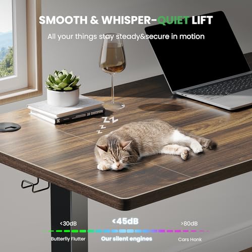 Image of SIAGO Electric Standing Desk Adjustable - 48 x 24 Inch Sit Stand up Desk with 0.8 Inch Thick Tabletop - Adjustable Height Table with 3 Memory Preset, Cable Management for Home Office