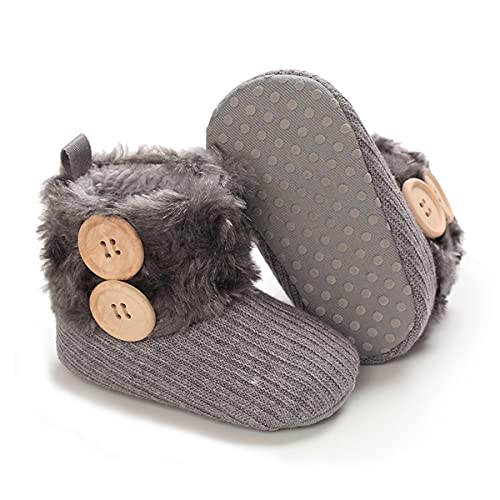 Image of LAFEGEN Baby Girl Booties Non Slip Faux Fur Infant Ankle Snow Boots Newborn Toddler First Walker Winter Crib Shoes 3-18 Months