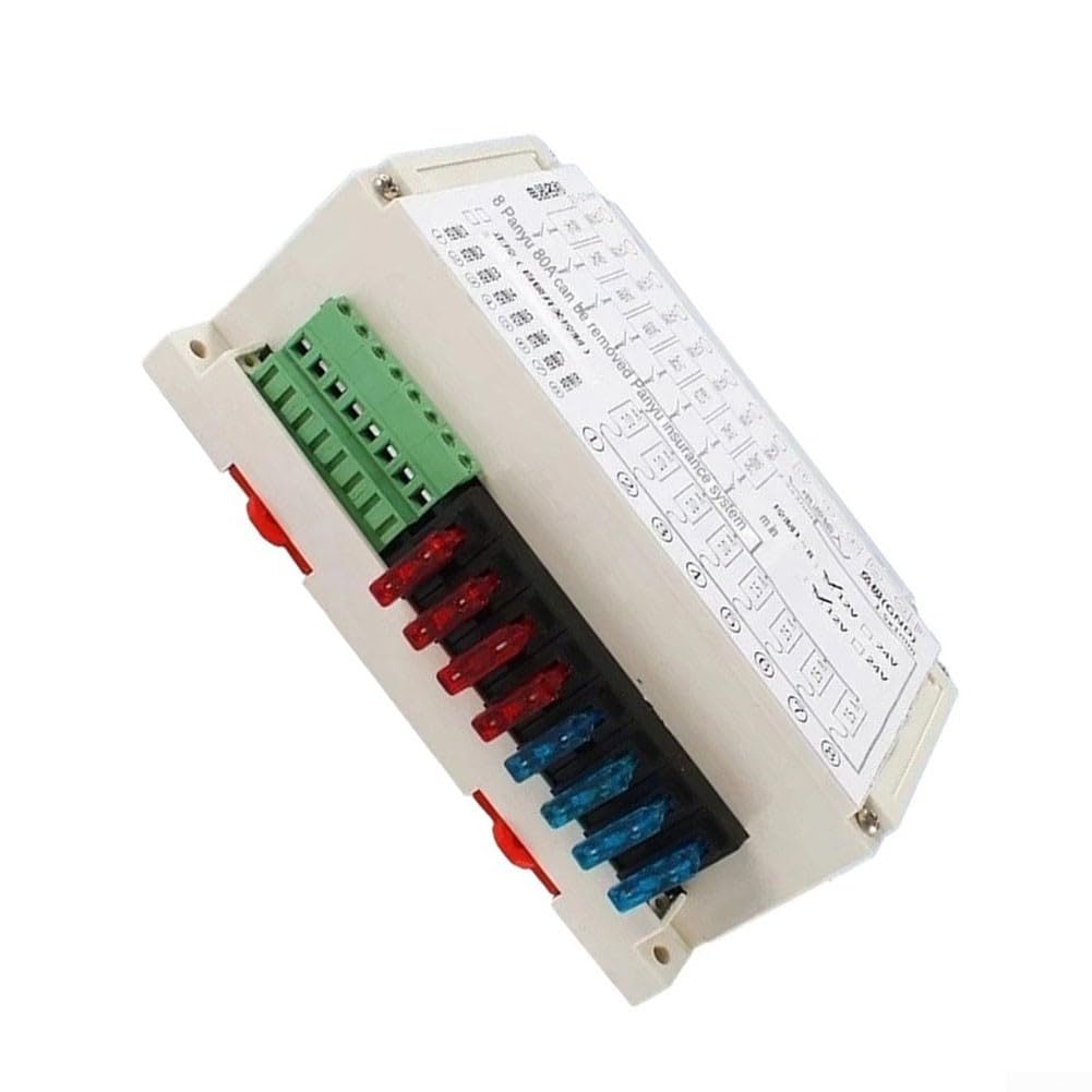 12V 30A Pannello Interruttore Con Scatola Fusibili a 8 Canali Per Camper Camper Barca Controllo DC Bianco