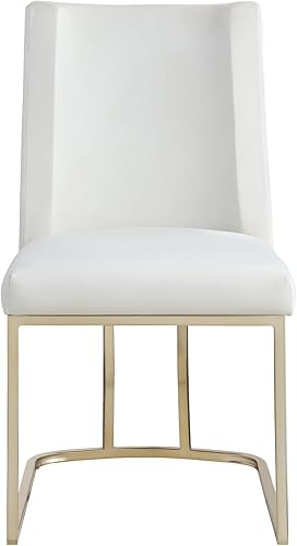 Miniatura 5 de WOKER FURNITURE Juego de 2 sillas de comedor modernas, sillas de comedor de terciopelo, sillas de cocina con base de metal, sillas laterales sin